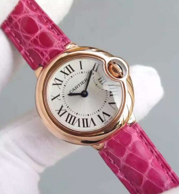 Cartier Ballon Bleu Ladies 28mm RG White Dial Ronda Quartz