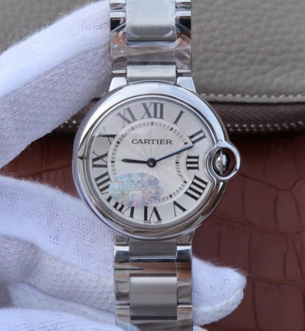 Cartier V6F Ballon Bleu 36mm White Dial SS Bracelet Ronda Quartz