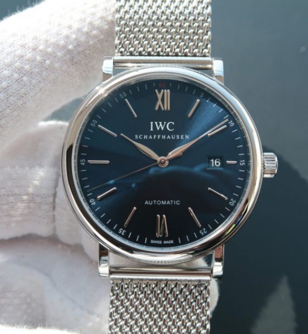 IWC MK Portofino Automatic Blue Dial SS Mesh Bracelet