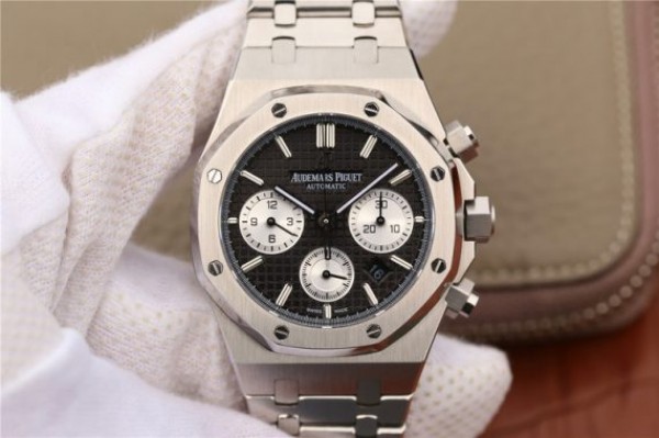 Audemars Piguet Royal Oak Chronograph SS JHF Black/White Dial SS Bracelet A7750