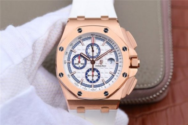 Audemars Piguet Royal Oak Offshore 44mm RG Summer Edition JF White Rubber Strap A3126