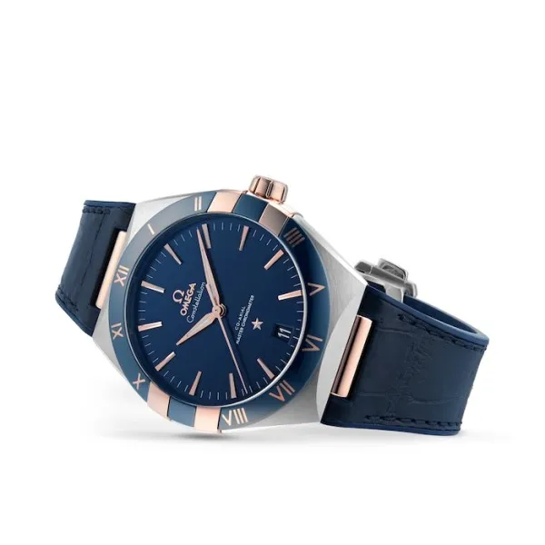 Omega Constellation Men Automatic Blue Leather Watch O13123412103001 - gallery