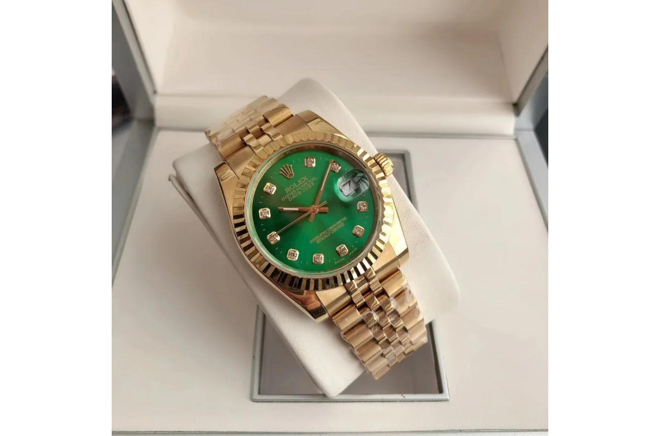 Couple Watches Rolex Datejust 36/28mm RG/RG Jub Green/Dial - gallery
