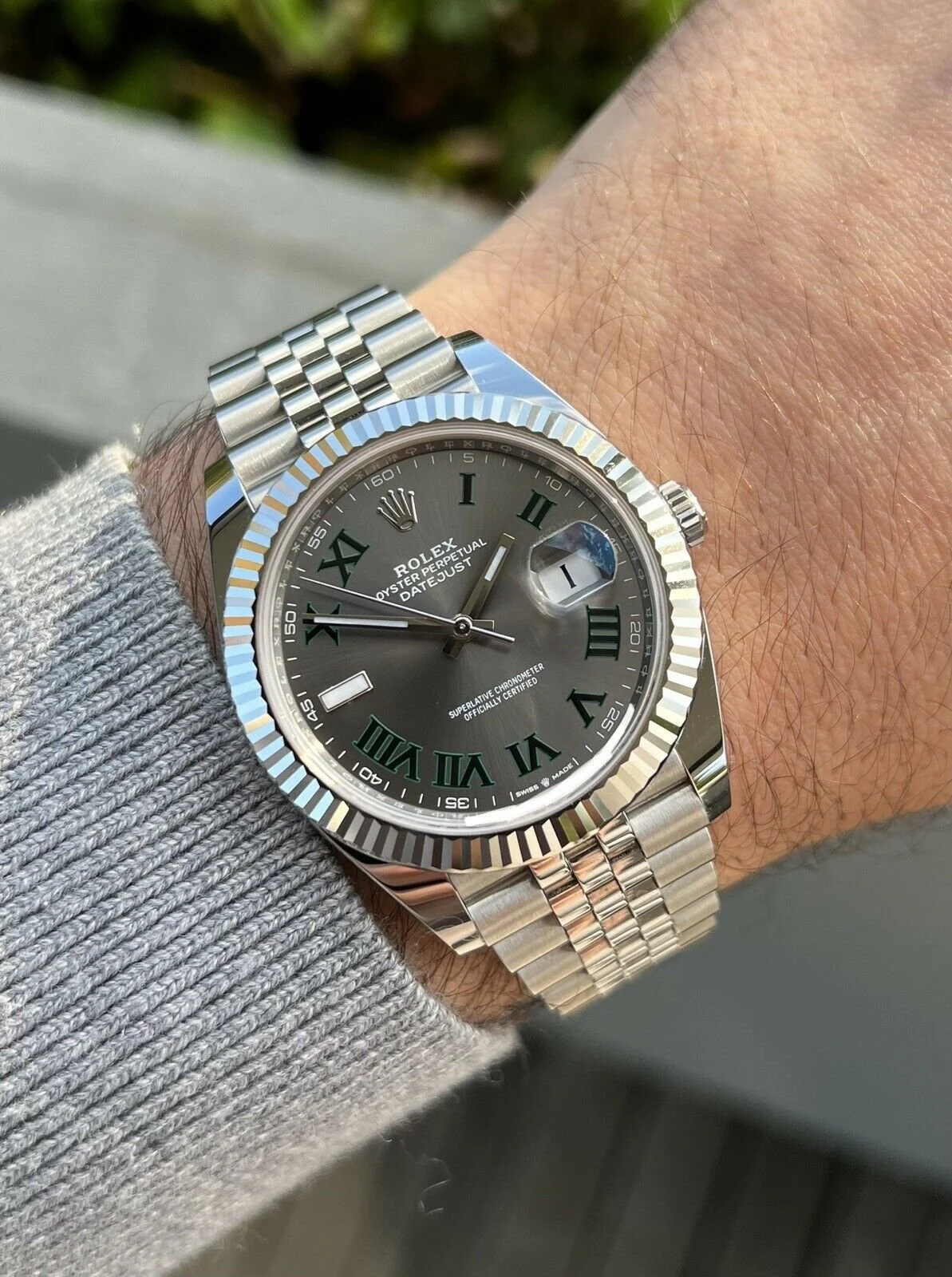 Superclone Rolex Datejust 41mm Rhodium Dial 126334  Wimbledon  Flutted / Jubilee - gallery