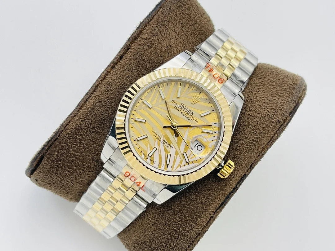 Rolex Datejust 36mm Gold Palm Motif Dial 126233 - gallery