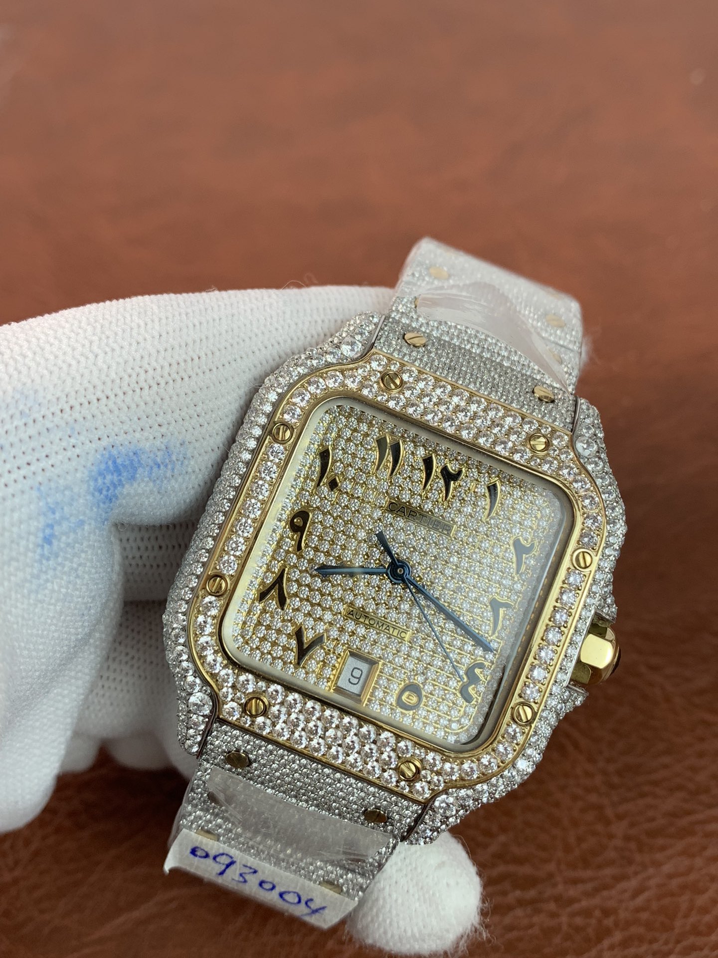 Cartier Santos WSSA0009 CZ stones two tone - view 5