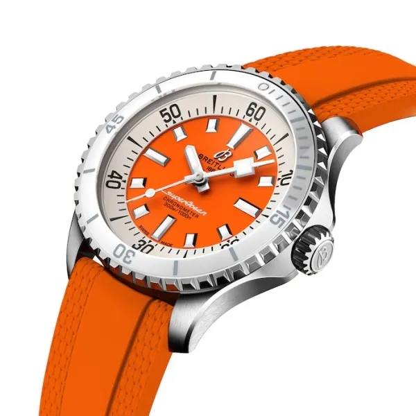 Breitling Superocean Unisex Automatic Orange Rubber Watch A17377211O1S1 - gallery