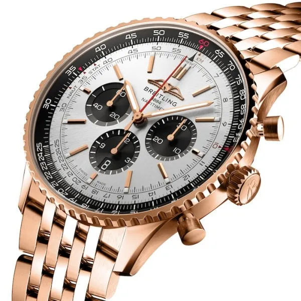 Breitling Navitimer Men Automatic Silver 18ct Rose Gold Watch RB0137241G1R1 - gallery