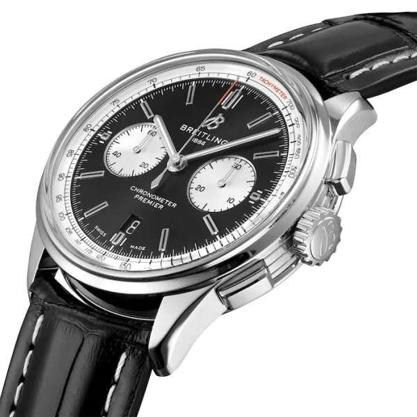 Breitling Premier Men Automatic Black Alligator Watch AB0118371B1P1 - gallery