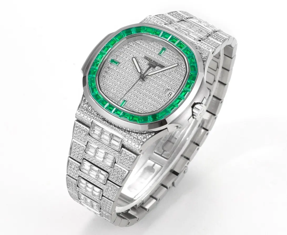 Patek Philippe Nautilus Platinum Green Watch - gallery