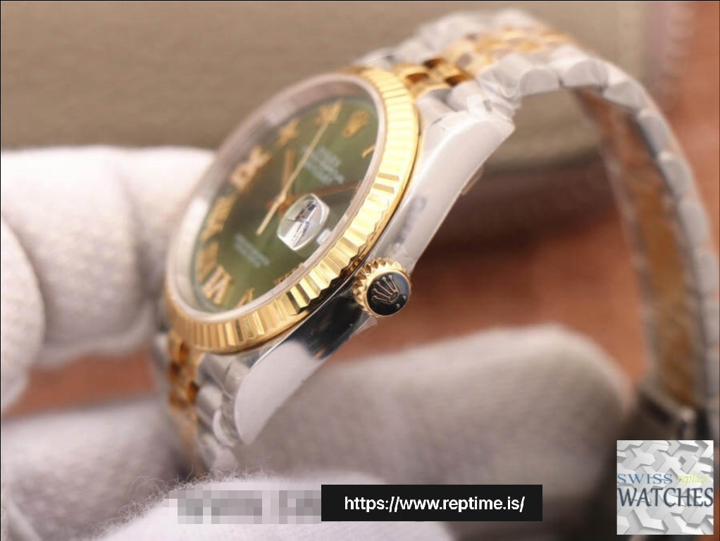 ROLEX DATEJUST GREEN DIAL 18K YELLOW GOLD 36MM SWISS REPLICA m126233.0025 - gallery