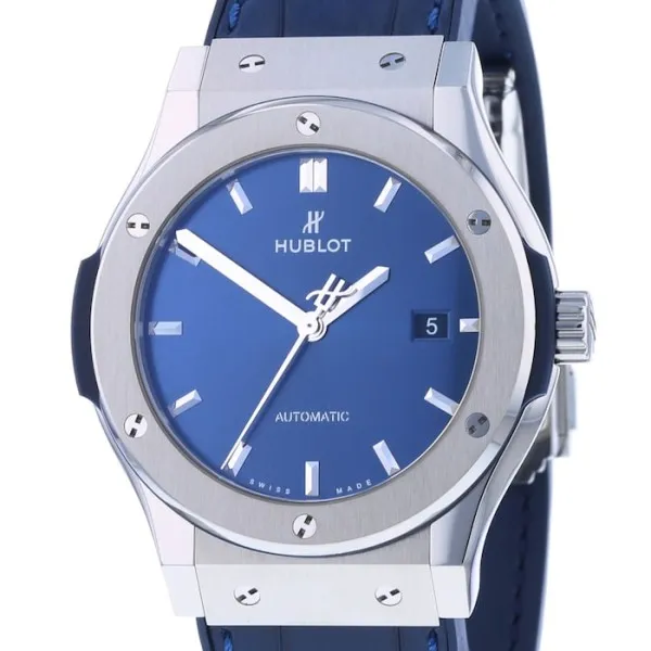 Hublot Classic Fusion Men Automatic Blue Leather Watch 542.NX.7170.LR - gallery